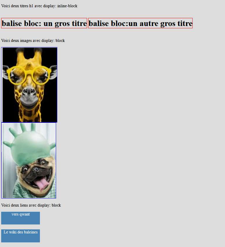 pb affichage